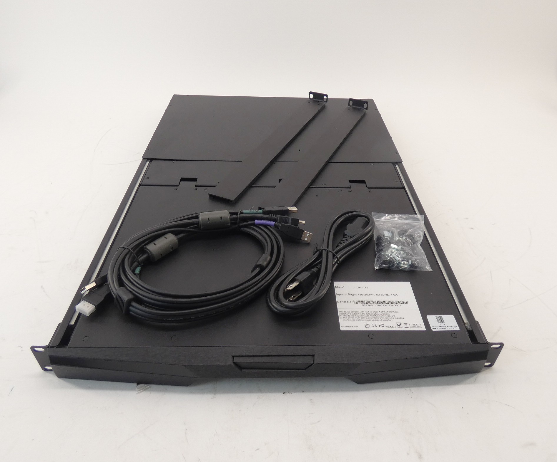 Austin Hughes DF117e 17" Dual Slide HD LCD Console Drawer 110-240V 50-60Hz 1A...